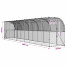 vidaXL Fali Tyúkól Ezüst 600 x 150 x 215 cm Horganyzott Acél