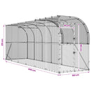 vidaXL Falat támasztó tyúkól Ezüst 600 x 150 x 215 cm Horganyzott Acél
