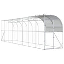 vidaXL Falat támasztó tyúkól Ezüst 800 x 150 x 215 cm Horganyzott Acél