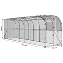 vidaXL Falat támasztó tyúkól Ezüst 800 x 150 x 215 cm Horganyzott Acél