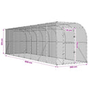 vidaXL Fali Tyúkól Ezüst 600 x 150 x 215 cm Horganyzott Acél