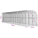 vidaXL Fali Tyúkól Ezüst 600 x 150 x 215 cm Horganyzott Acél