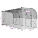 vidaXL Fali Tyúkól Ezüst 600 x 150 x 215 cm Horganyzott Acél