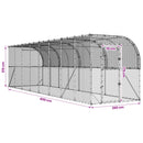 vidaXL Fali Tyúkól Ezüst 600 x 150 x 215 cm Horganyzott Acél