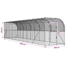 vidaXL Fali Tyúkól Ezüst 600 x 150 x 215 cm Horganyzott Acél