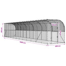 vidaXL Fali Tyúkól Ezüst 600 x 150 x 215 cm Horganyzott Acél