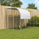 vidaXL Falat támasztó tyúkól Ezüst 400 x 200 x 215 cm Horganyzott Acél