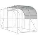 vidaXL Falat támasztó tyúkól Ezüst 400 x 200 x 215 cm Horganyzott Acél