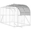 vidaXL Falat támasztó tyúkól Ezüst 400 x 200 x 215 cm Horganyzott Acél
