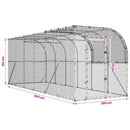 vidaXL Falat támasztó tyúkól Ezüst 600 x 200 x 215 cm Horganyzott Acél