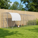 vidaXL Falat támasztó tyúkól Ezüst 800 x 200 x 215 cm Horganyzott Acél