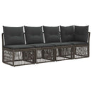 vidaXL Kerti Kanapé Szett 11 db Szürke polirattan
