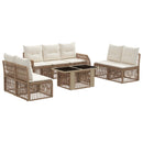 vidaXL Kerti Kanapé Szett 8 db Beige és Krémszínű polirattan