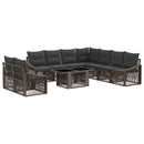 vidaXL Kerti Kanapé Szett 10 db Szürke és sötétszürke polirattan