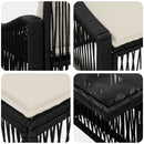 vidaXL Kerti Kanapé Szett 11 db Fekete és krémfehér polirattan