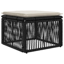 vidaXL Kerti Kanapé Szett 11 db Fekete és krémfehér polirattan