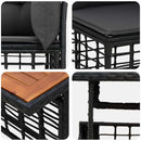 vidaXL Kerti Kanapé Szett 6 db Fekete és sötétszürke polirattan
