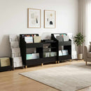 vidaXL Média Polcok Szett 3 db Fekete Tölgy 212 x 46 x 112 cm