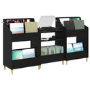 vidaXL Média Polcok Szett 3 db Fekete Tölgy 212 x 46 x 112 cm