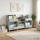 vidaXL Média Polcok Szett 3 db Betonszürke 212 x 46 x 112 cm