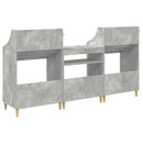 vidaXL Média Polcok Szett 3 db Betonszürke 212 x 46 x 112 cm