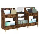 vidaXL Média Polcok Szett 3 db Füstös Tölgy 212 x 46 x 112 cm
