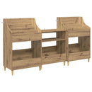 vidaXL Média Polcok Szett 3 db Kézműves Tölgy 212 x 46 x 112 cm