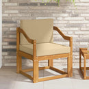 vidaXL Kültéri kanapé Tömör akácfa és poliészter Természetes