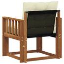 vidaXL Kültéri kanapé Tömör Akácfa Természetes és krémszínű