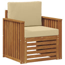 vidaXL Kültéri kanapé Tömör akácfa és poliészter Természetes