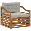 vidaXL Kültéri kanapé Solid Acacia Wood Természetes és Világosszürke
