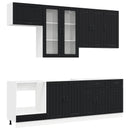 vidaXL Konyhai Egység LUCCA 8 pcs Fekete Szerelt Fa