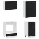 vidaXL Konyhai Egység LUCCA 8 pcs Fekete Szerelt Fa