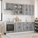 vidaXL Konyhai Egység PORTO 8 pcs Szürke Sonoma Szerelt Fa