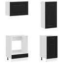 vidaXL Konyhai Egység KALMAR 8 db Fekete Szerelt Fa
