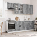 vidaXL Konyhai Egység KALMAR 8 pcs Szürke Sonoma Szerelt Fa