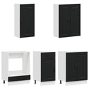 vidaXL Konyhai Egység LUCCA 5 pcs Fekete Szerelt Fa