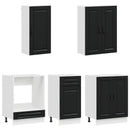 vidaXL Konyhai Egység PORTO 5 pcs Fekete Szerelt Fa