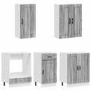 vidaXL Konyhai Egység PORTO 5 pcs Szürke Sonoma Szerelt Fa