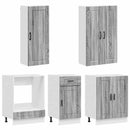 vidaXL Konyhai Egység PORTO 5 pcs Szürke Sonoma Szerelt Fa