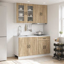 vidaXL Konyhai Egység KALMAR 4 pcs Sonoma Tölgy Szerelt Fa