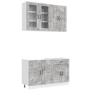 vidaXL Konyhai Egység KALMAR 4 pcs Betonszürke Szerelt Fa