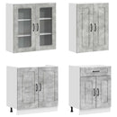 vidaXL Konyhai Egység KALMAR 4 pcs Betonszürke Szerelt Fa