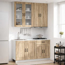 vidaXL Konyhai Egység KALMAR 4 pcs Sonoma Tölgy Szerelt Fa