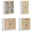 vidaXL Konyhai Egység KALMAR 4 pcs Sonoma Tölgy Szerelt Fa