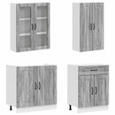 vidaXL Konyhai Egység KALMAR 4 pcs Szürke Sonoma Szerelt Fa