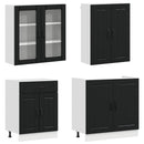 vidaXL Konyhai Egység LUCCA 4 pcs Fekete Szerelt Fa