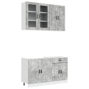 vidaXL Konyhai Egység PORTO 4 pcs Betonszürke Szerelt Fa