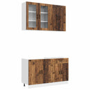 vidaXL Konyhai Egység PORTO 4 pcs Antik Fa Szerelt Fa