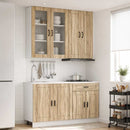 vidaXL Konyhai Egység PORTO 4 pcs Sonoma Tölgy Szerelt Fa